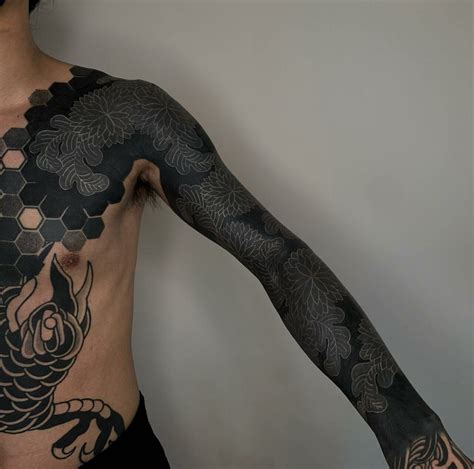 blacked out tattoo sleeve|blackout tattoo healing time.